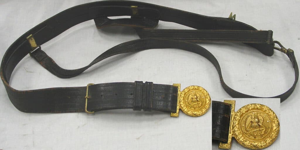 Sword belt with holster that is part of John E. Kirkpatrick’s Naval uniform