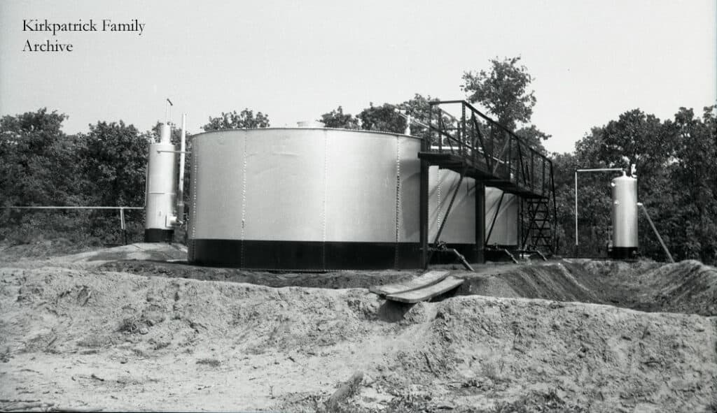 Oil tanks that are possibly associated with the Kirkpatrick Oil Company.